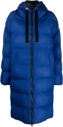 Lorena Antoniazzi Blauwe Gewatteerde Ritsjas - Dames - Dons jassen - Blauw - XL - Polyester - Jassen