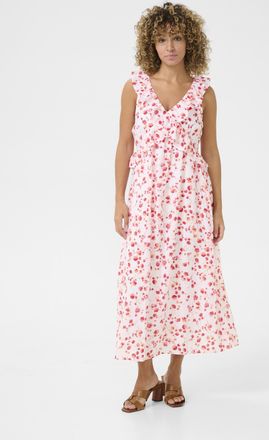 Cream Jurk Feminine pink white