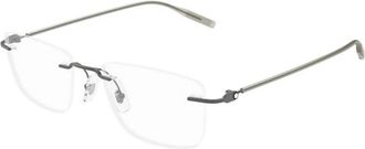 Montblanc Rechthoekig Optisch Montuur - Heren - Brillen - Grijs - 53 MM - Accessoires
