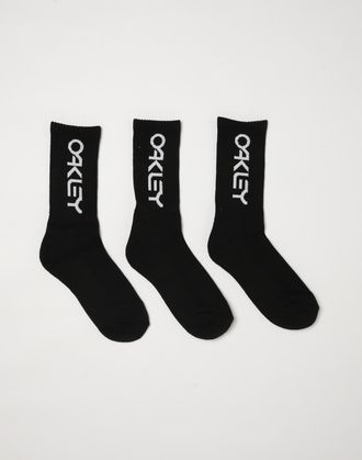 Oakley Set 3 paia di calze in cotone a coste stretch con logo jacquard