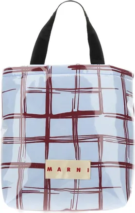 Marni Light Blue Logo Large Tote