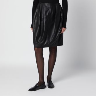 Toteme Gonna al ginocchio nera in pelle nappa