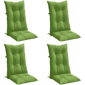 vidaXL Cojines Silla Respaldo Alto 4 Uds Tela Verde Melange 120x50x7cm Vidaxl