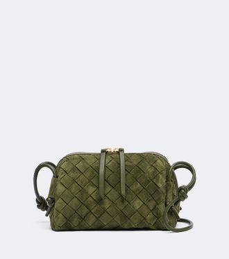 Bottega Veneta Bolso cruzado Concert Mini de ante Intrecciato