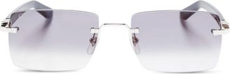 Cartier rectangle-frame rimless sunglasses - Blue