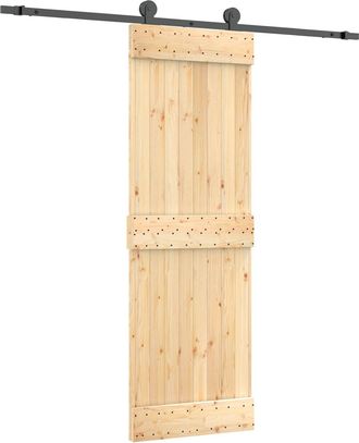 vidaXL Puerta Corredera 70 X 210 Cm Natural Y Negro Vidaxl