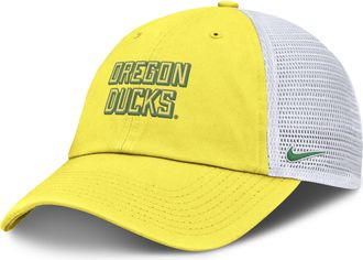 Nike Oregon On-Field Club Gameday Nike Mens College Trucker Adjustable Hat in Yellow | NC3308KQUON-YLP