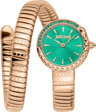 Just Cavalli Womens JC1L301M0055 Cerchio Snake Analog Watch for Women - Rose Gold - One Size