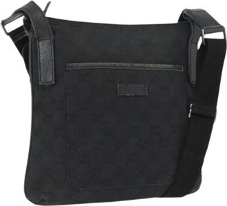 Gucci Pre-owned Canvas Cross Body Tas - Dames - Vintage Schoudertas - Zwart - ONE Size - Vintage