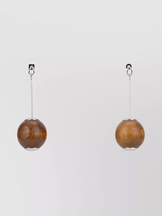 Jacquemus wood and brass hoop earrings