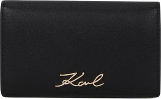 Karl Lagerfeld Signature leren portemonnee - Zwart