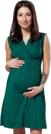 Happy Mama Womens Maternity & Nursing Wrap Summer Dress 808 (Dark Green, UK 18, 3XL)