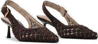 AllSaints Violet Slingback Kitten Heel Pump in Brown at Nordstrom, Size 10