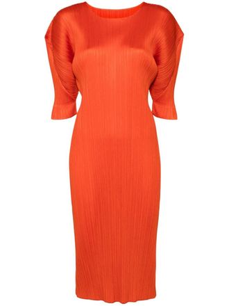 Pleats Please Issey Miyake Monthly Colors: July midi dress - Orange