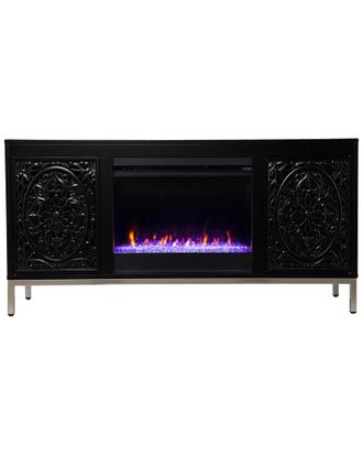SEI Furniture Winsterly Color Changing Fireplace Console with Media Storage