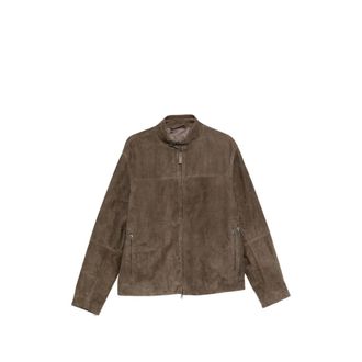 Brioni Suede High-neck Jacket