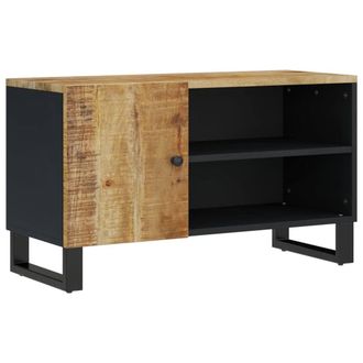 Berkfield Home TV Cabinet 80x33x46 cm Solid Wood Mango&Engineered Wood in Brown | Size: 80 x 33 x 46 cm