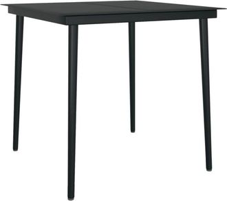 vidaXL Mesa De Comedor De Jard&iacute;n Acero Y Vidrio Negra 80x80x74 Cm Vidaxl