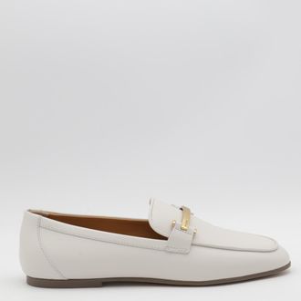 Tod's White Leather Loafers