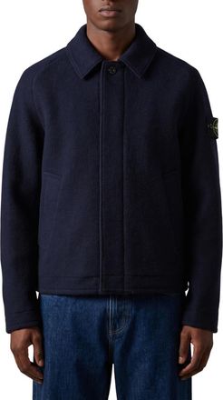 Stone Island Navy Blue Regular Shirt Jacket
