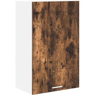 vidaXL Hanging Cabinet Riga Smoked Oak and White 50 x 31 x 80 cm vidaXL