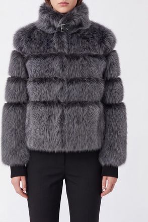Patrizia Pepe Fur Coat Woman color Blue