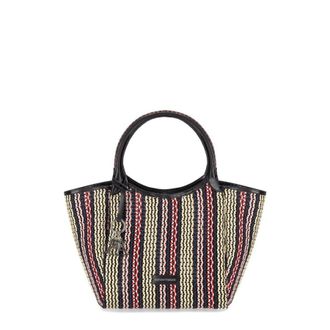 Emporio Armani Logo Charm Basket-Weave Tote Bag