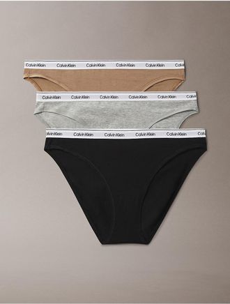 Calvin Klein Womens Icon Logo 3-Pack Bikini - Multi - XL