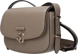 Jimmy Choo London Womens Gray Leather Crossbody Bag