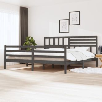 Berkfield Home Bed Frame Grey Solid Wood 200x200 cm