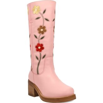 Dingo Bloom Embroidered Boot in Pink at Nordstrom, Size 9.5