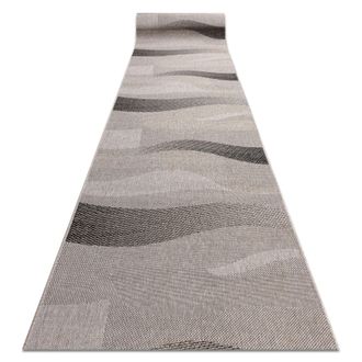 RugsX Rugsx - Alfombra De Pasillo Sizal Floorlux Modelo 20212 Plateado/negro 120 Cm Beige 120x1150 Cm
