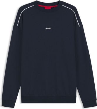 HUGO BOSS Relaxed-fit sweatshirt with logo print and piping