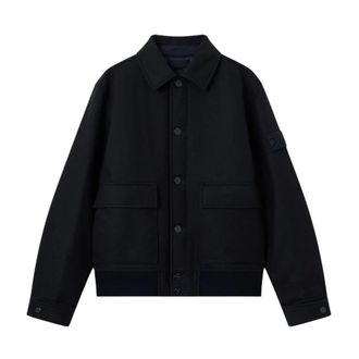 Stone Island Wool Nylon Flannel S.i. Ghost Jacket - - Jackets - Uomo - Nero - L