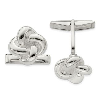 Diamond2Deal Sterling Silver LoveKnot Cufflinks