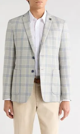 John Varvatos Plaid Two-Button Sport Coat in Tan at Nordstrom Rack, Size 44 Regular