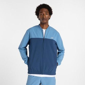 New Balance Uomo Stretch Bomber Jacket in Blu, Politessuto, Taglia 2XL