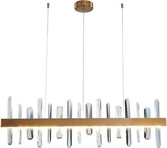 Bethel International Stainless Steel Led Chandelier With Crystals