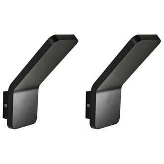 Beliani Conjunto De 2 L&aacute;mparas Led De Pared Exterior Decorativas Iluminaci&oacute;n Moderna De Aluminio Negro Tynet