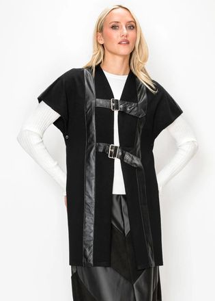 YAL New York Black Sleeveless Vest with Buckle Straps