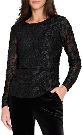 Tahari by ASL Burnout Top in Black at Nordstrom, Size X-Large