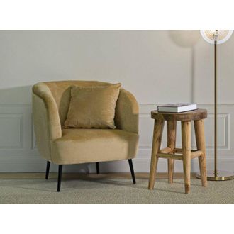 Dmora Sill&oacute;n Madeira, Asiento Acolchado, Sof&aacute; De Sal&oacute;n Individual, Silla Con Reposabrazos, 73x66 H78 Cm, Marr&oacute;n Y Negro - Dmora