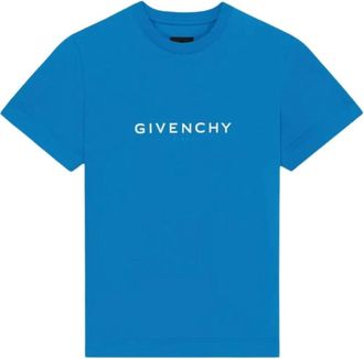 Givenchy Omgekeerd Logo T-shirt - Heren - T-shirts - Blauw - L - Katoen - Tops
