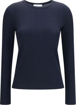 Max Mara Salmone Long Sleeve Top - Dames - Longsleeves - Blauw - S - Tops