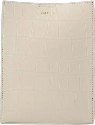 Jil Sander Tangle Crossbody Bag - Dames - Schoudertassen - Wit - ONE Size - Leer - Tassen