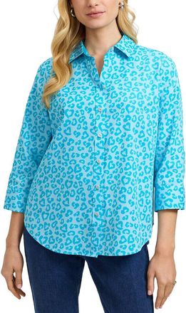 Foxcroft Margie 3/4-Sleeve Cheetah Shirt