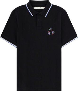 Barbour X Paul Smith Black Premium Cotton Striped Polo Shirt