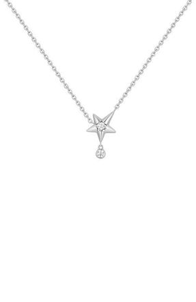 Ania Haie Sparkling Star Drop Necklace in Silver at Nordstrom