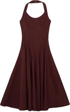 SIMKHAI Melissa Jurk - Dames - Casual kleedjes - Bruin - S - Katoen - Kleedjes