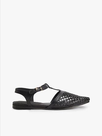 Tommy Hilfiger Cutout Leather T-Bar Buckle Sandals